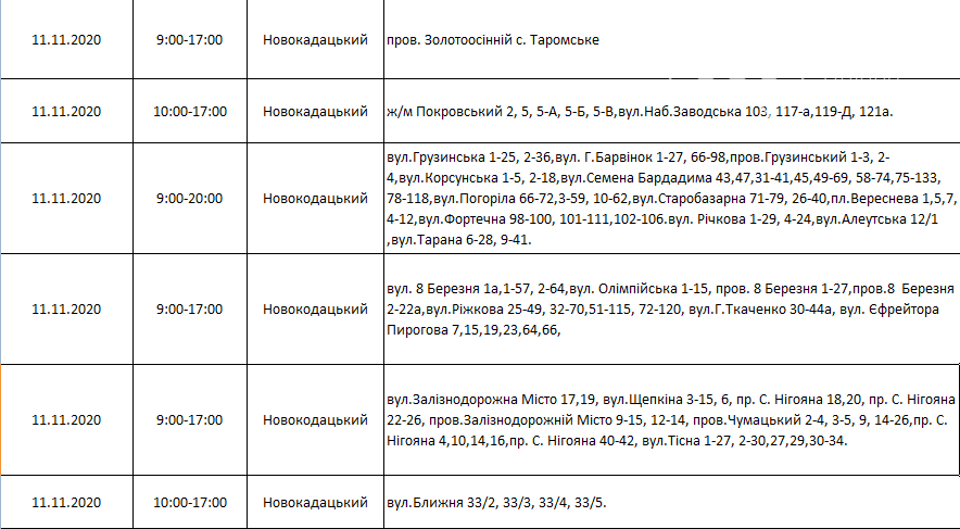 По каким адресам и в какое время в Днепре на этой неделе не будет света, фото-11