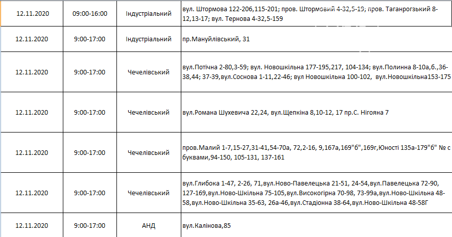 По каким адресам и в какое время в Днепре на этой неделе не будет света, фото-16