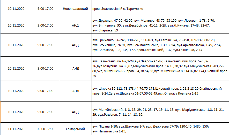 По каким адресам и в какое время в Днепре на этой неделе не будет света, фото-7