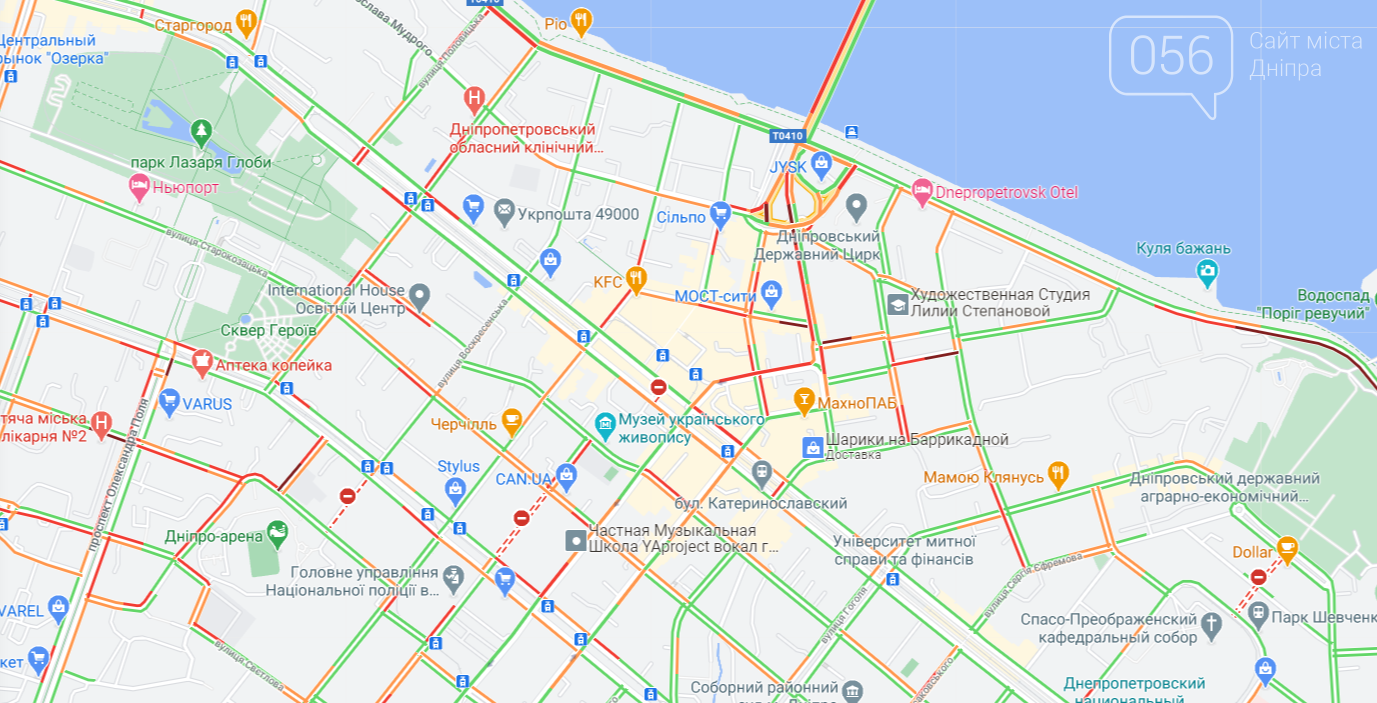 Пробки в Днепре: какие улицы сейчас "стоят", фото-1