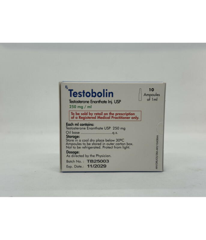 Тестостерон Testobolin 5 amp x 250mg/ml ALPHA PHARMA - Зображення 2