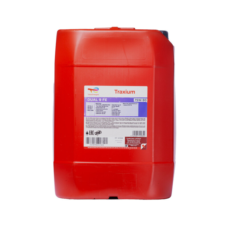 Трансмиссионное масло TOTAL Transmission Dual 9 FE 75w90 20л - Изображение 2