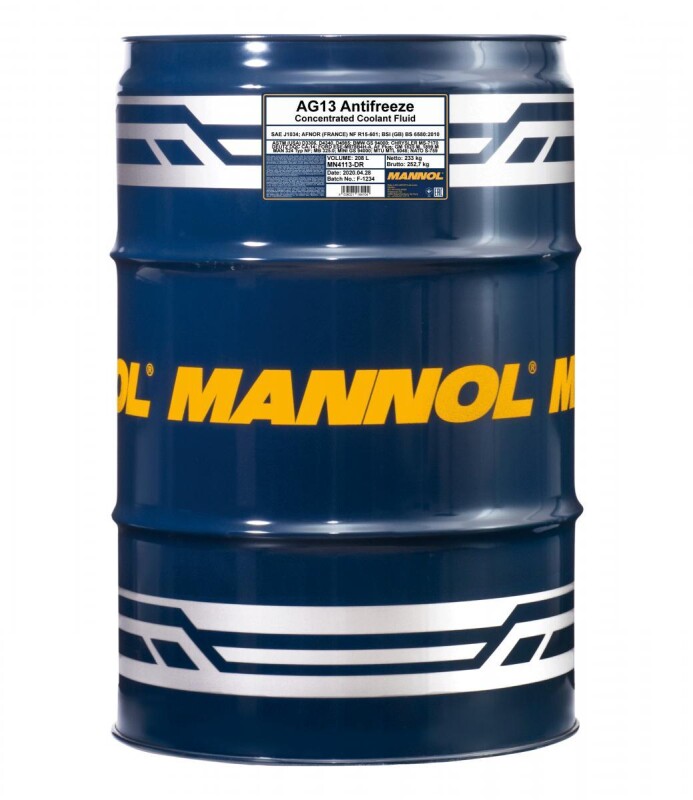 Охлаждающая жидкость Mannol Antifreeze AG13 Hightec зеленый 208л - Зображення 1
