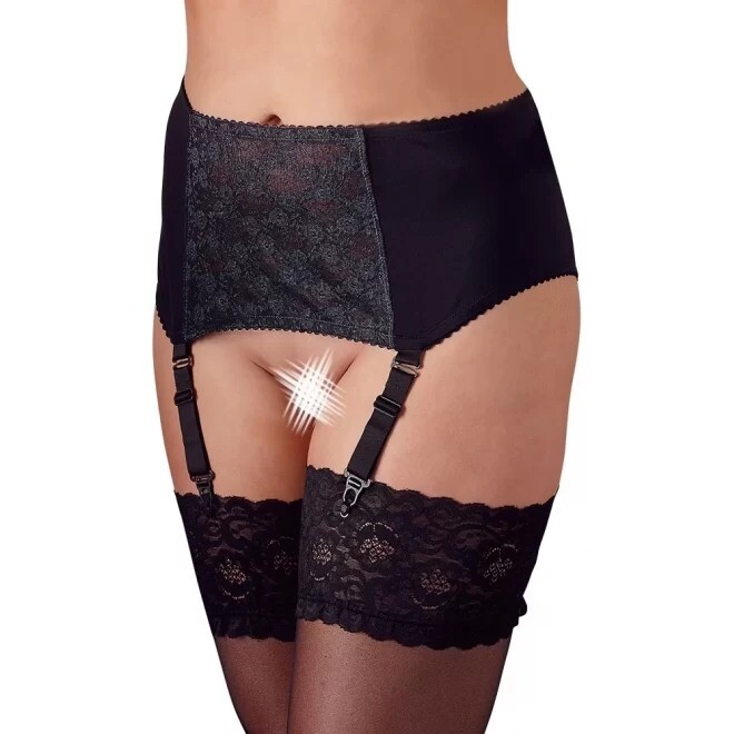 Пояс для панчіх Cottelli Collection Jarretelgordel, чорний, XXL