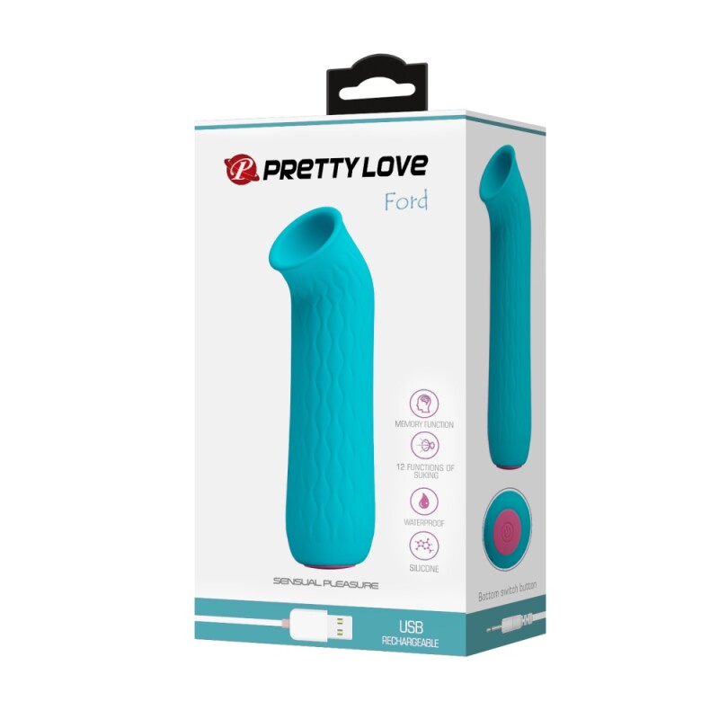 Вакуумний стимулятор Pretty Love Ford блакитний, 11.6 х 2.3 см - Изображение 8