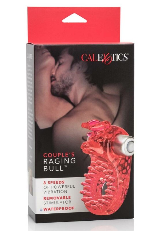 Вібро-ерекційне кільце з биком CalExotics червоне, 8.2 х 5 см - Изображение 1
