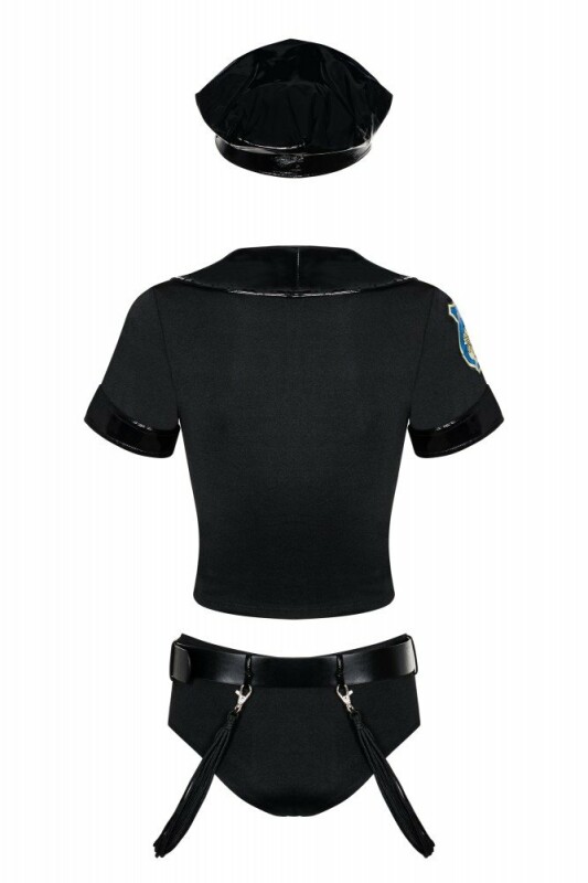 Костюм сексуальної поліцейської Obsessive Police 3 предмети, чорний, S-M - Зображення 1