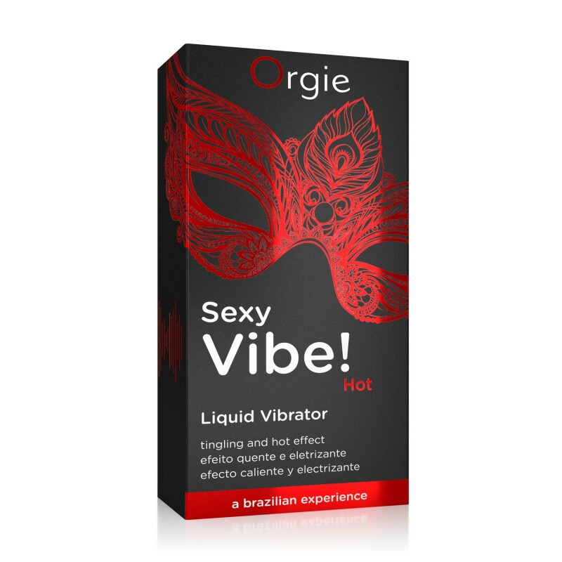 Рідкий вібратор для інтимних зон Orgie Sexy Vibe! Hot із зігріваючим ефектом і смаком полуниці, 15 мл - Изображение 2