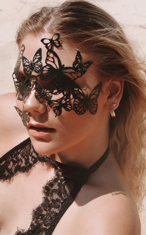 Самоклеюча вінілова маска Sybille Bijoux Indiscrets, чорна, One Size - Зображення 8