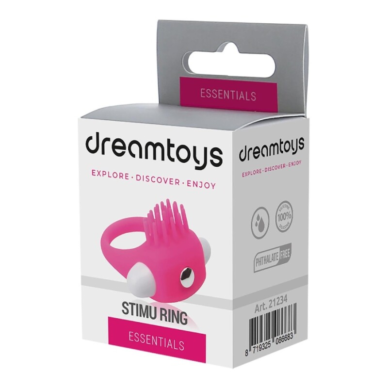 Ерекційне віброкільце Dreamtoys Essentials з вусиками, рожеве, 5.4 х 2.7 см - Изображение 1