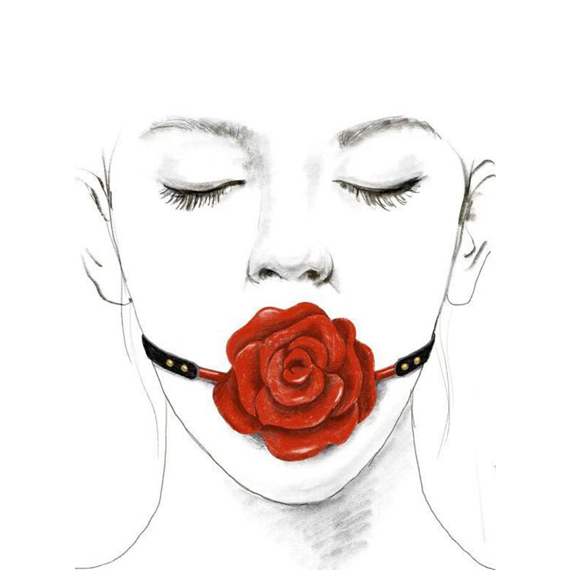 Кляп троянда з силікону та італійської шкіри Rose Ball Gag UPKO - Изображение 5