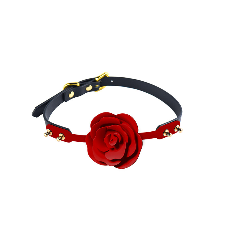 Кляп троянда з силікону та італійської шкіри Rose Ball Gag UPKO - Изображение 2