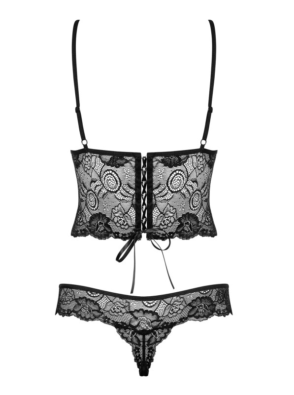 Еротичне боді з мережива ззаду на зав'язках Alluria teddy L / XL - Зображення 7