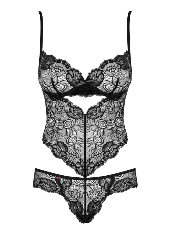 Еротичне боді з мережива ззаду на зав'язках Alluria teddy L / XL - Зображення 6
