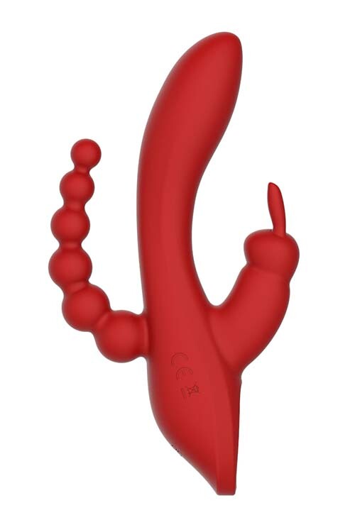 Вібратор-кролик Dream Toys Essentials Hera з анальним ланцюжком, червоний, 21 х 3.5 см - Изображение 4