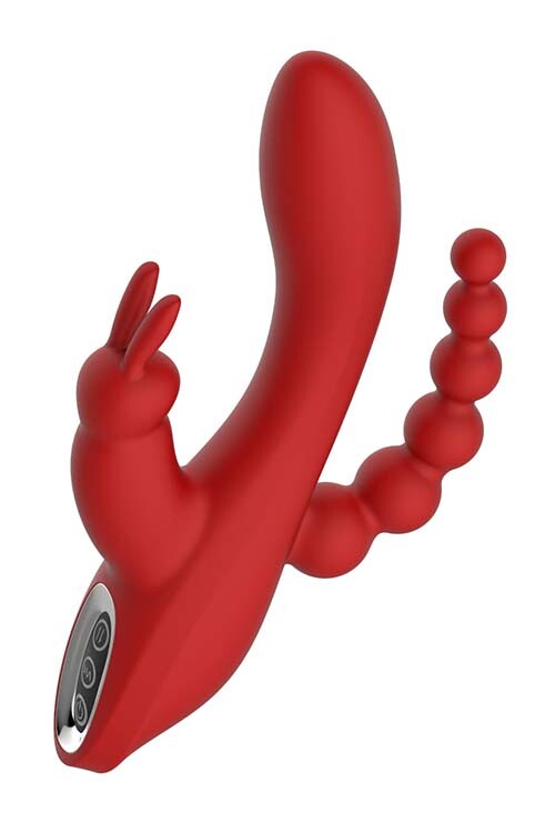 Вібратор-кролик Dream Toys Essentials Hera з анальним ланцюжком, червоний, 21 х 3.5 см - Изображение 2