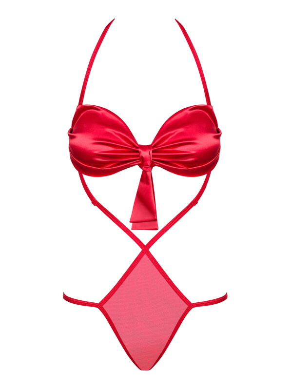 Боді Obsessive Giftella з бантами, червоне, L-XL - Изображение 8