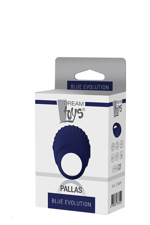 Ерекційне віброкільце Dream Toys Blue Evolution Pallas, синього кольору - Зображення 1