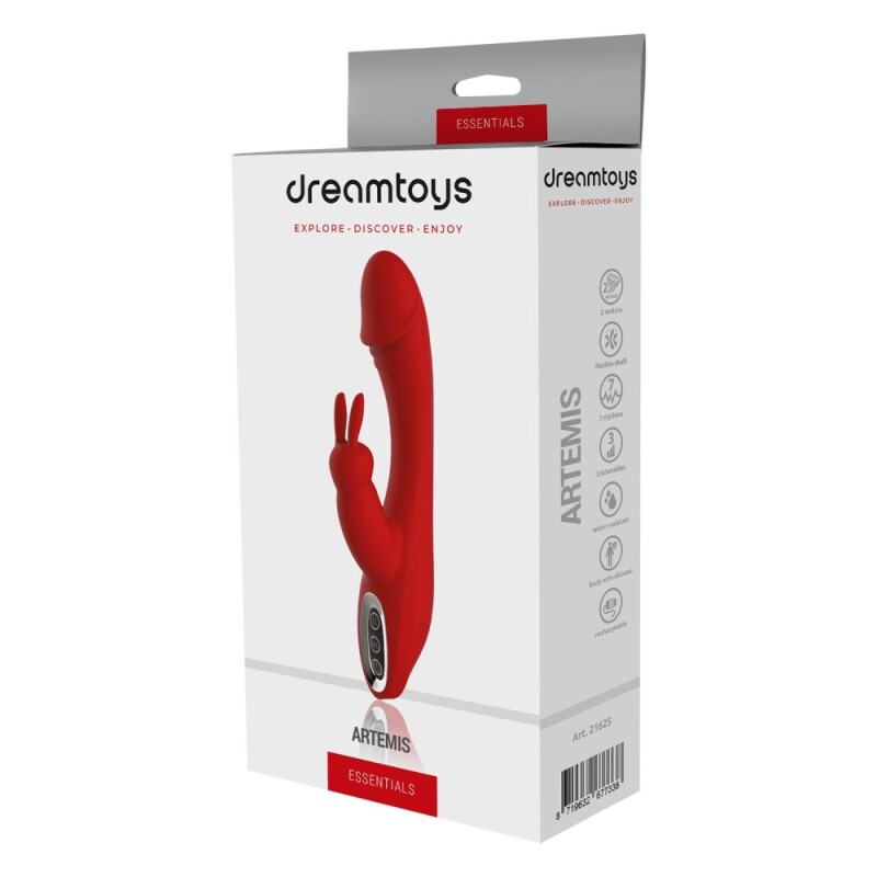 Вібратор-кролик Dream Toys Artemis з вушками, червоний, 21 х 4 см - Зображення 1