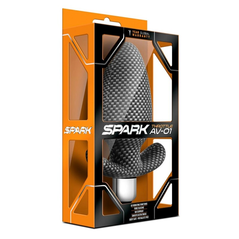 Анальний вібратор Blush Spark Carbon стилізований під карбон, чорний, 12 х 3.8 см - Изображение 1