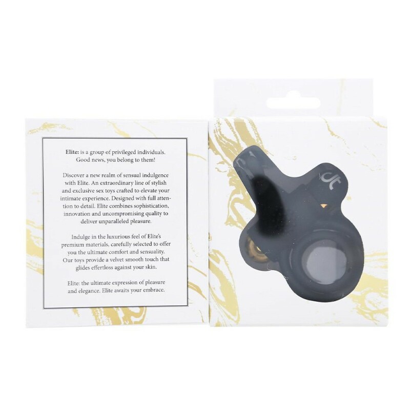 Ерекційне віброкільце Dream Toys Joel з вушками, чорне, 9 х 2.5 см - Зображення 3