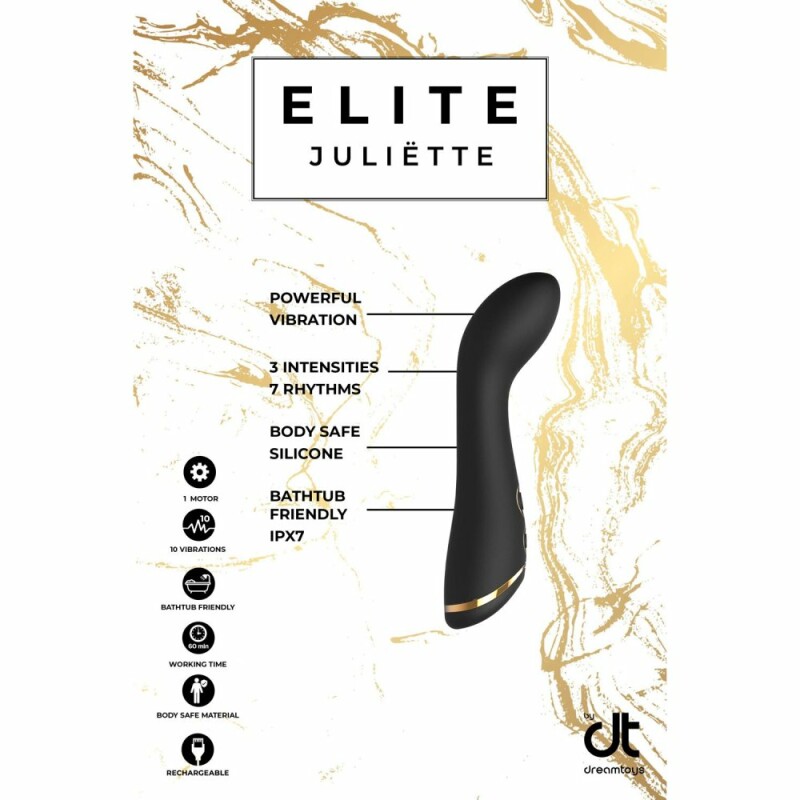 Вібратор для точки G Dream Toys Elite Juliette вигнутуй, чорний, 15 х 2.9 см - Изображение 7