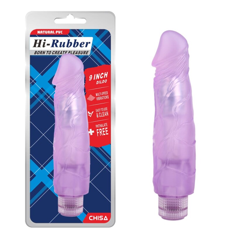 Вібратор реалістичний Chisa Hi-Rubber, фіолетовий, 23.5 х 5 см