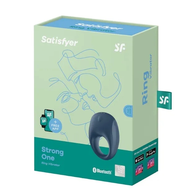 Ерекційне віброкільце Satisfyer Strong One з додатком, синє, 7.4 х 5 см - Зображення 1