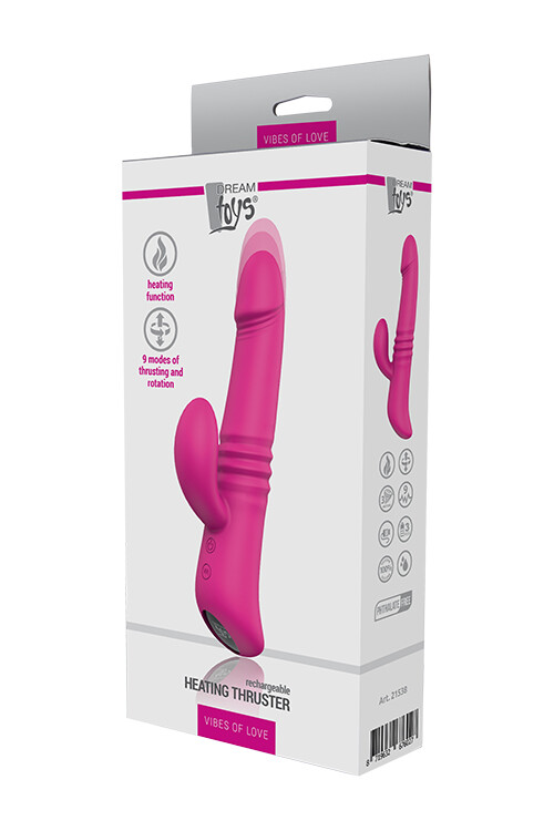 Вібратор-кролик Dream Toys Magenta з нагрівом, рожевий, 23 х 3.6 см - Изображение 1