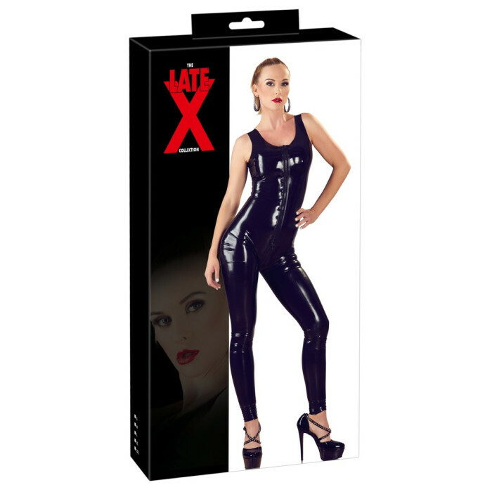 Комбінезон еротичний LateX XXL на блискавці, латекс, чорний - Зображення 5