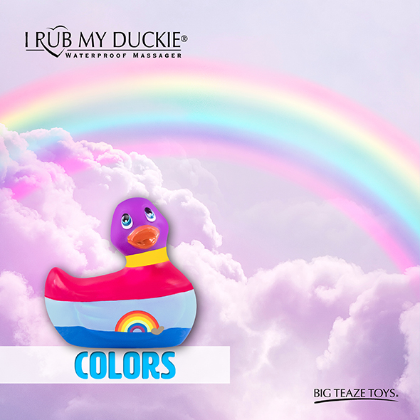 Каченя вібратор I Rub My Duckie різнобарвна, з веселкою - Изображение 8