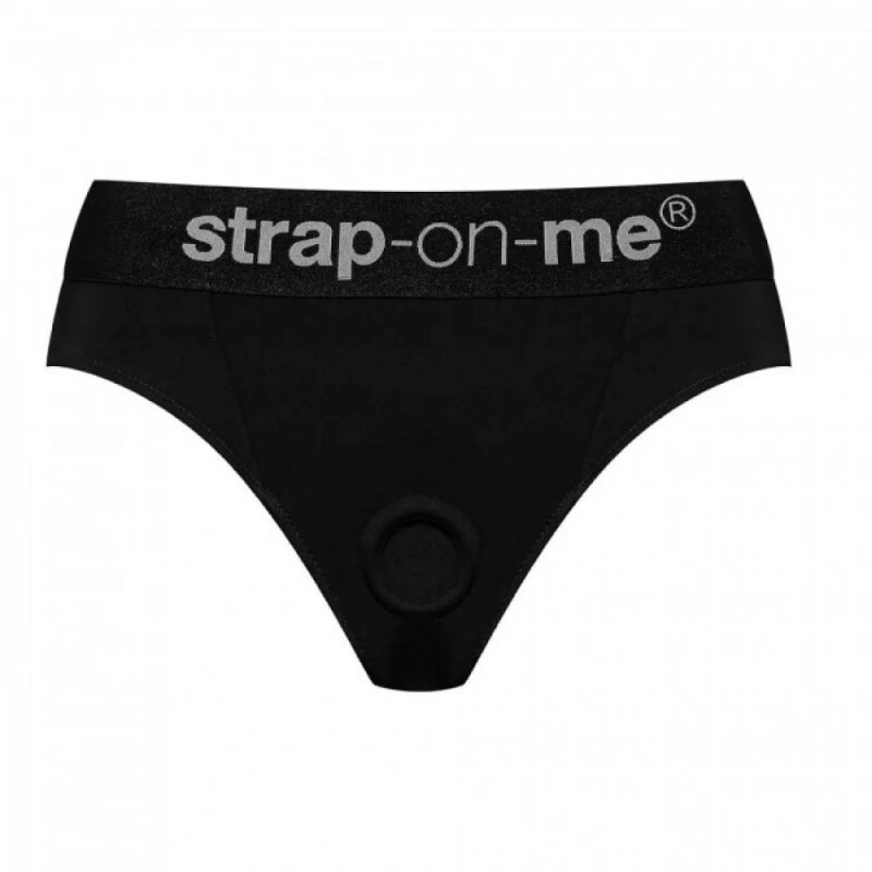 Трусики для страпону, XXL, Strap-On-Me кільцеве кріплення, з відритими сідницями, чорні - Изображение 2