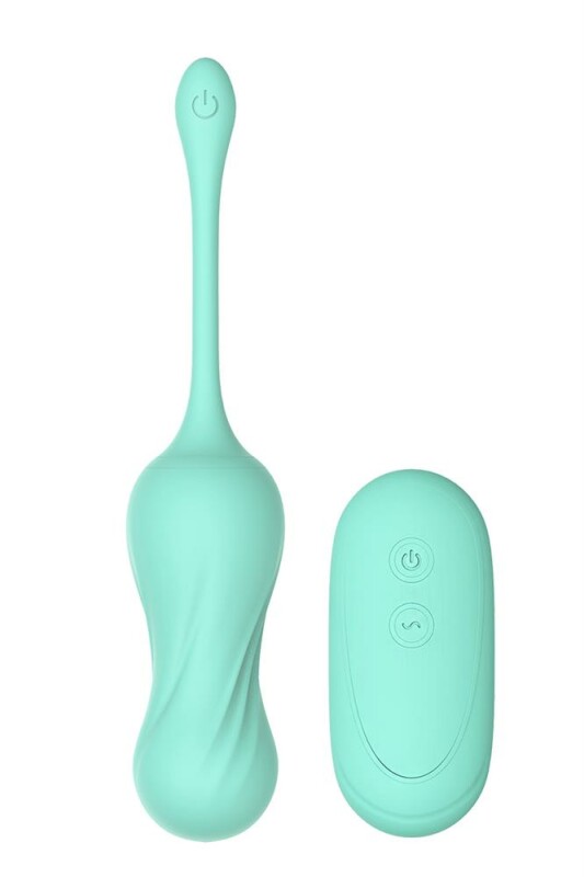 Вагінальні кульки з вібрацією на жорсткій зчіпці DreamToys м'ятні, 17.8 х 3 см