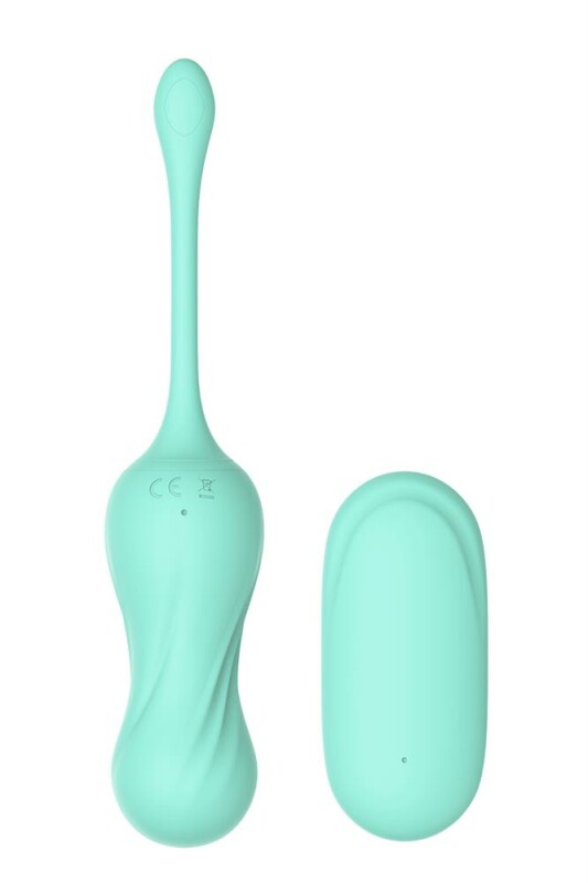 Вагінальні кульки з вібрацією на жорсткій зчіпці DreamToys м'ятні, 17.8 х 3 см - Изображение 3