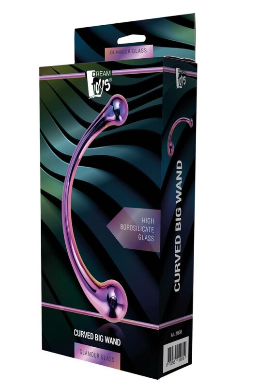 Фалоімітатор вигнутий Dream Toys Glamour Glass скляний, різнокольоровий, 17 х 3.3 см - Изображение 1