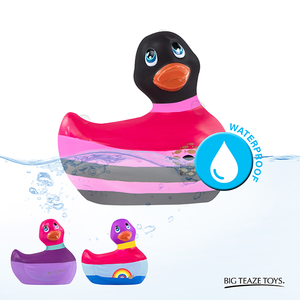 Каченя вібратор I Rub My Duckie смугаста, рожева - Зображення 6