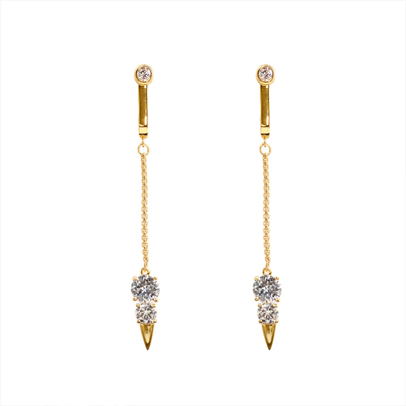 Прикраси для клітора та статевих губ UPKO Non-pierced Jewelry Snowman з гірським кришталем, золоті - Изображение 3