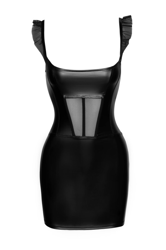 Сукня з вінілу із сітчастими вставками Noir Handmade чорна, S - Зображення 4