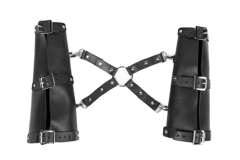 Манжети-наручники з натуральної шкіри Handcuffs 11 Candy Hero, чорного кольору, 15-21 см - Изображение 4