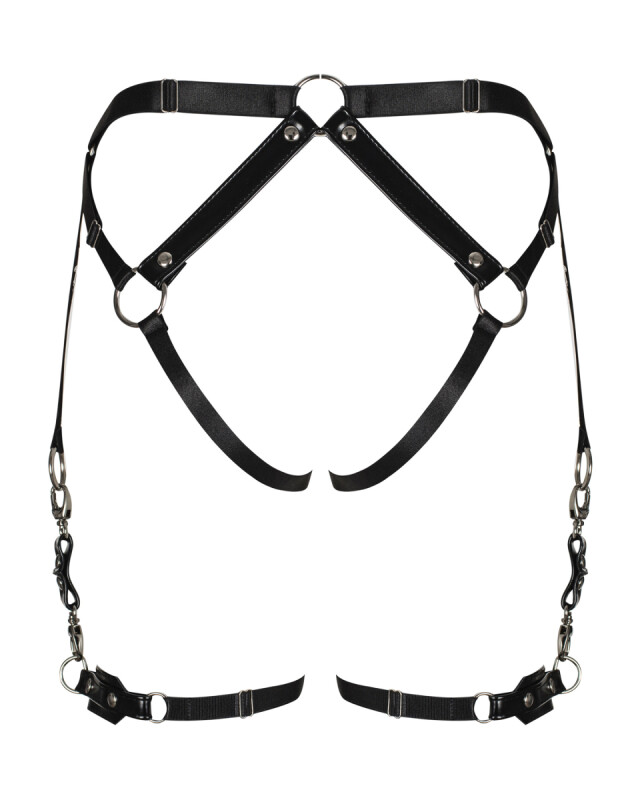 Портупея на стегна та ноги Obsessive чорна, XL/XXL - Изображение 4