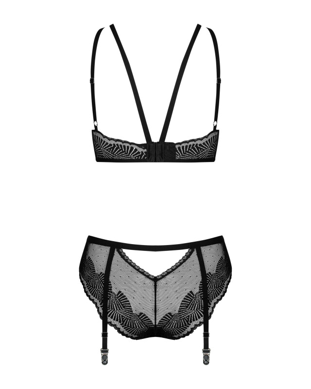 Еротичний комплект Obsessive Allastia бюстгальтер та трусики, чорний, L/XL - Зображення 4