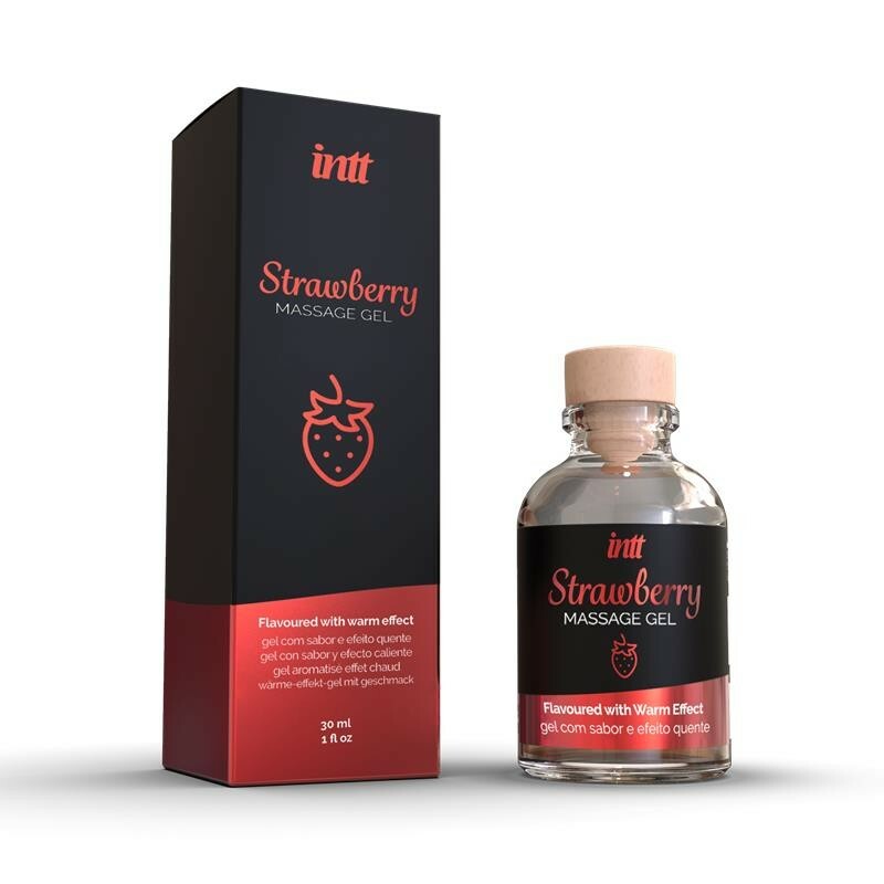 Масажний гель Intt Strawberry, 30 мл, зі смаком та ароматом полуниці - Зображення 1