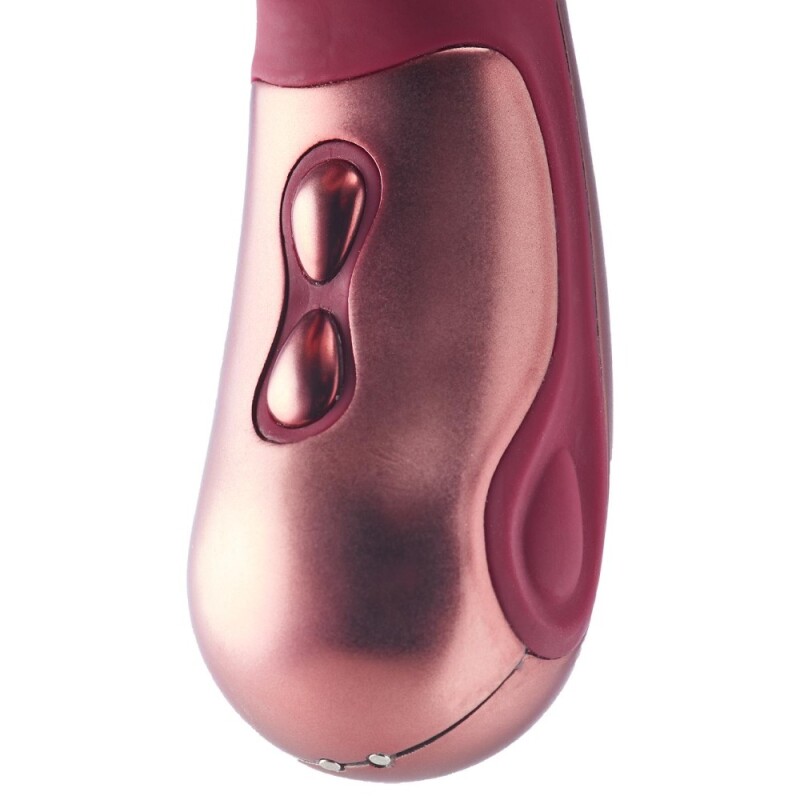 Вібратор-кролик Dream Toys Duo рельєфний, бордовий, 19.4 х 3.8 см - Зображення 6