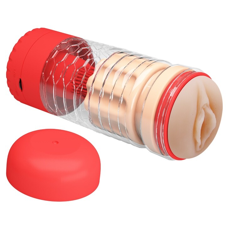 Мастурбатор-вагіна Pretty Love Theresa з вібрацією, бежевий, 17.9 х 6.9 см - Изображение 7