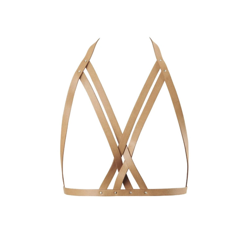 Портупея з перехресним плетінням під грудьми MAZE Bijoux Indiscrets бежева, OS - Зображення 4