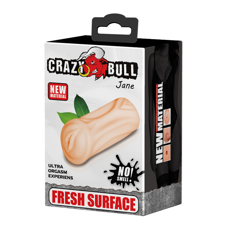 Мастурбатор-вагіна Crazy Bull Jane, з кібершкіри, бежевий, 13.5 х 6 см - Изображение 6