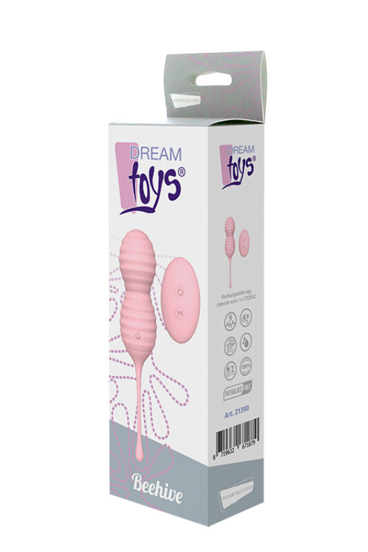 Вагінальні кульки з дистанційним пультом Dream Toys на жорсткій зчіпці, рожеві, 17.3 х 3.7 см - Изображение 1