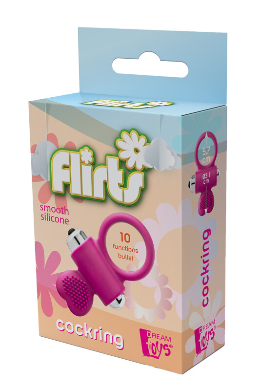 Ерекційне кільце з вібрацією Dream Toys FLIRTS COCKRING PINK - Зображення 7