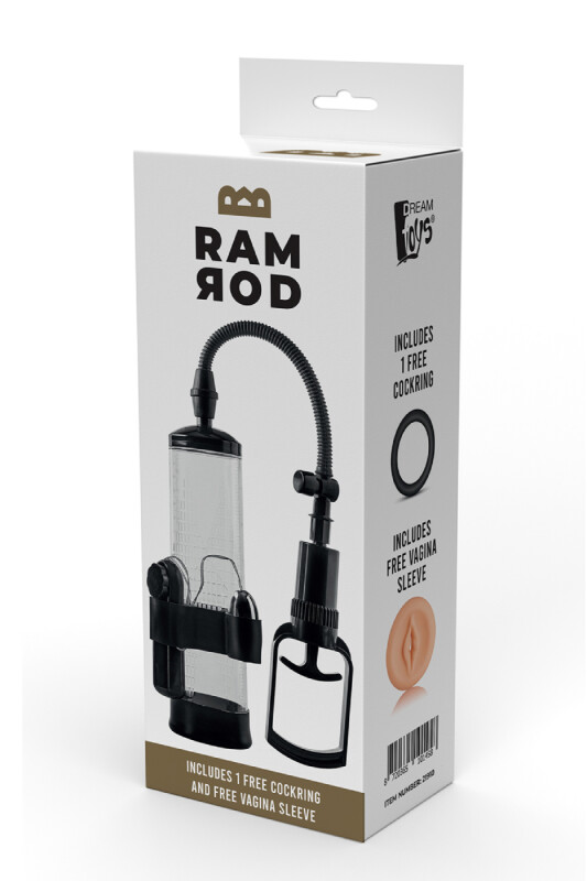 Вакуумна помпа з вібрацією Dreamtoys Ramrod з насадкою та ерекційним кільцем, прозора, 20 х 5.9 см - Изображение 8