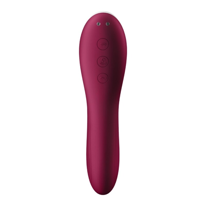 Вакуумний стумулятор клітора Satisfyer Dual Crush з вібрацією, бордовий, 17 х 5.5 см - Изображение 3